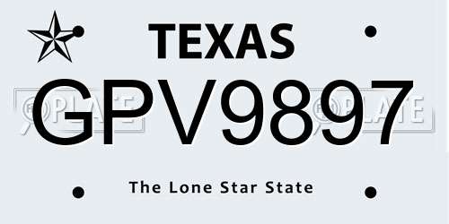 GPV9897 Texas License Plate