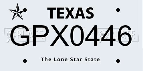 GPX0446 Texas License Plate