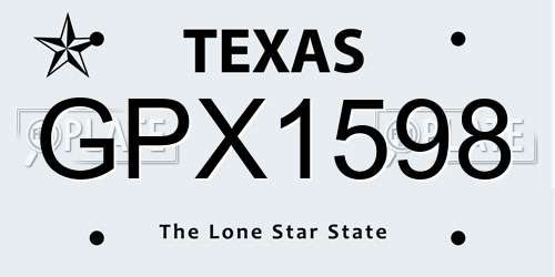GPX1598 Texas License Plate