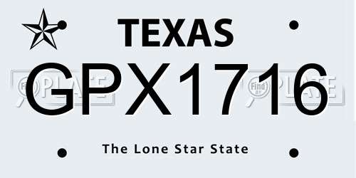 GPX1716 Texas License Plate