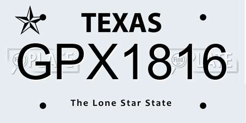 GPX1816 Texas License Plate