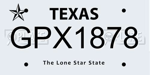 GPX1878 Texas License Plate