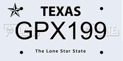 GPX199 Texas License Plate