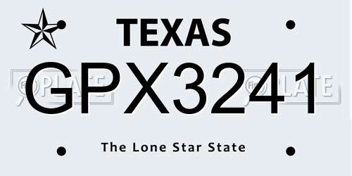 GPX3241 Texas License Plate