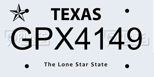 GPX4149 Texas License Plate