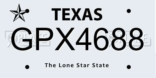 GPX4688 Texas License Plate