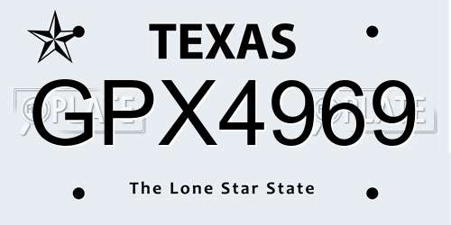 GPX4969 Texas License Plate