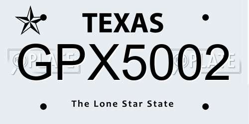 GPX5002 Texas License Plate