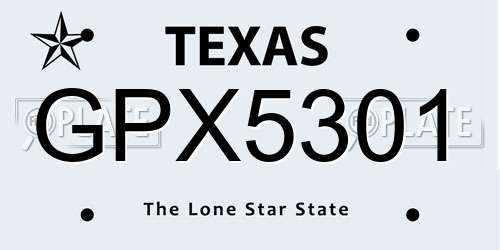 GPX5301 Texas License Plate