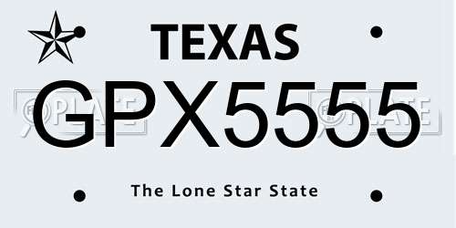 GPX5555 Texas License Plate