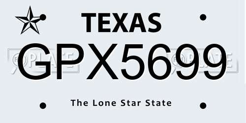 GPX5699 Texas License Plate