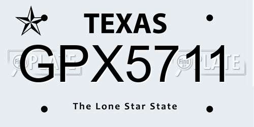GPX5711 Texas License Plate