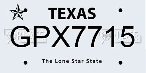 GPX7715 Texas License Plate