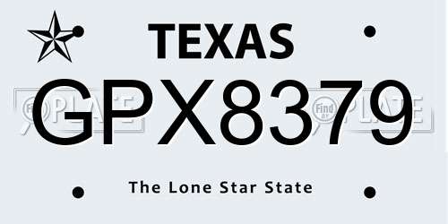 GPX8379 Texas License Plate