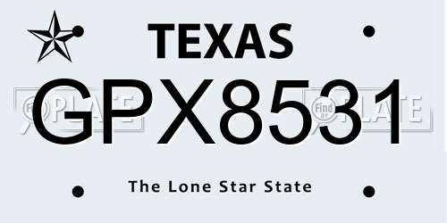 GPX8531 Texas License Plate