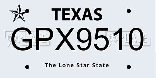 GPX9510 Texas License Plate