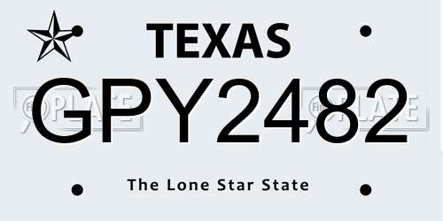 GPY2482 Texas License Plate
