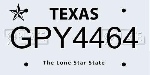 GPY4464 Texas License Plate