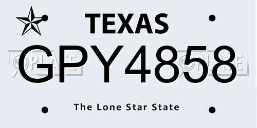 GPY4858 Texas License Plate