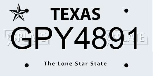 GPY4891 Texas License Plate
