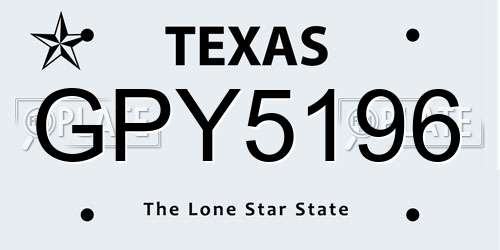 GPY5196 Texas License Plate