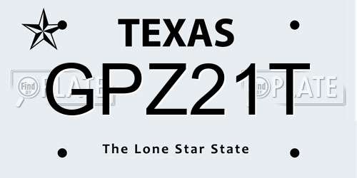 GPZ21T Texas License Plate