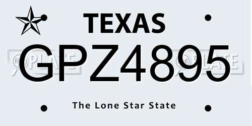 GPZ4895 Texas License Plate