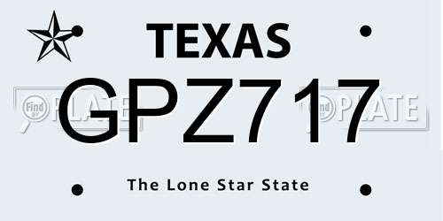 GPZ717 Texas License Plate