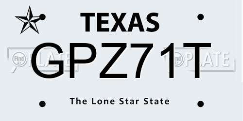 GPZ71T Texas License Plate