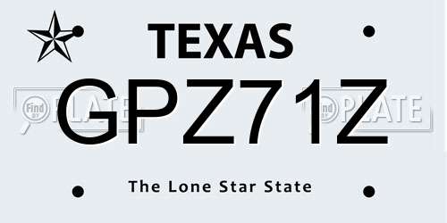 GPZ71Z Texas License Plate