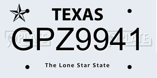 GPZ9941 Texas License Plate