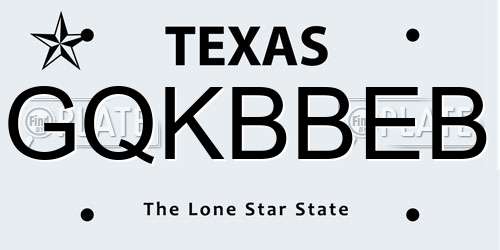 GQKBBEB Texas License Plate