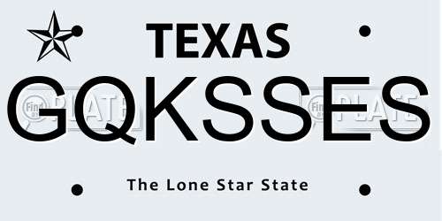 GQKSSES Texas License Plate