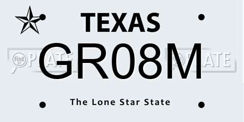 GR08M Texas License Plate