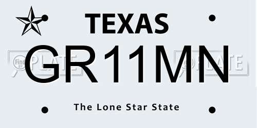 GR11MN Texas License Plate