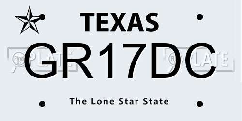 GR17DC Texas License Plate