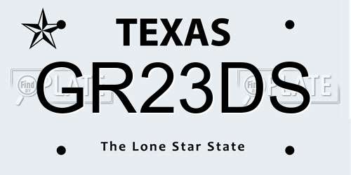 GR23DS Texas License Plate