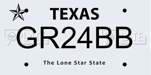 GR24BB Texas License Plate