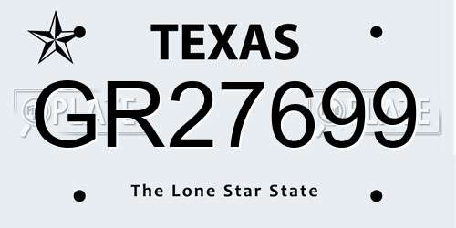 GR27699 Texas License Plate
