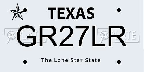GR27LR Texas License Plate