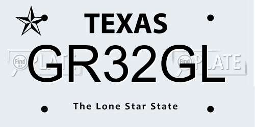 GR32GL Texas License Plate