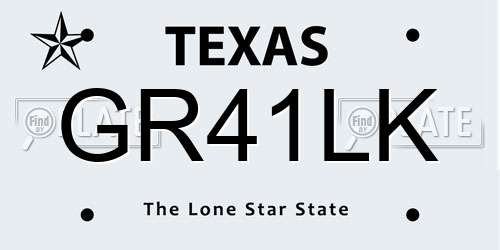 GR41LK Texas License Plate