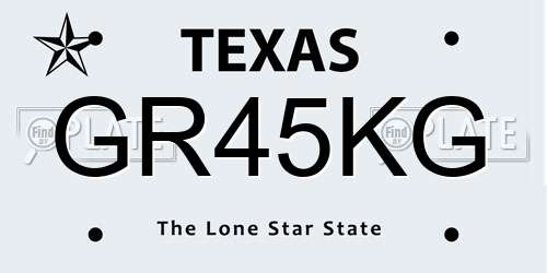 GR45KG Texas License Plate