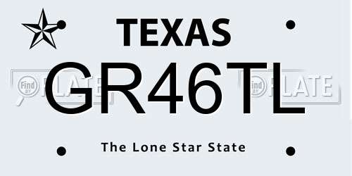 GR46TL Texas License Plate