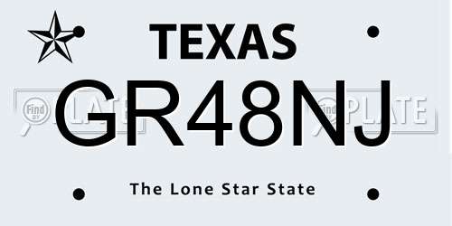 GR48NJ Texas License Plate