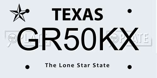 GR50KX Texas License Plate