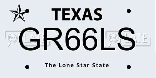 GR66LS Texas License Plate