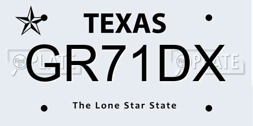 GR71DX Texas License Plate
