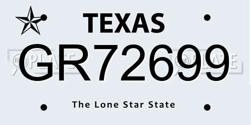 GR72699 Texas License Plate
