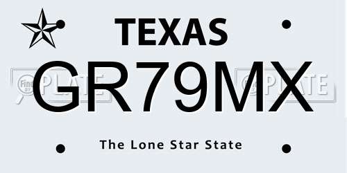 GR79MX Texas License Plate